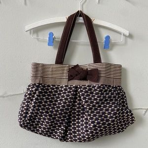 MARICO for FURLA woven textile purse brown blue